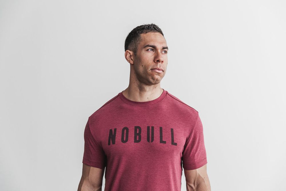 T-Shirts NOBULL Homme Bordeaux - NOBULL,France (0632-HIKXN)